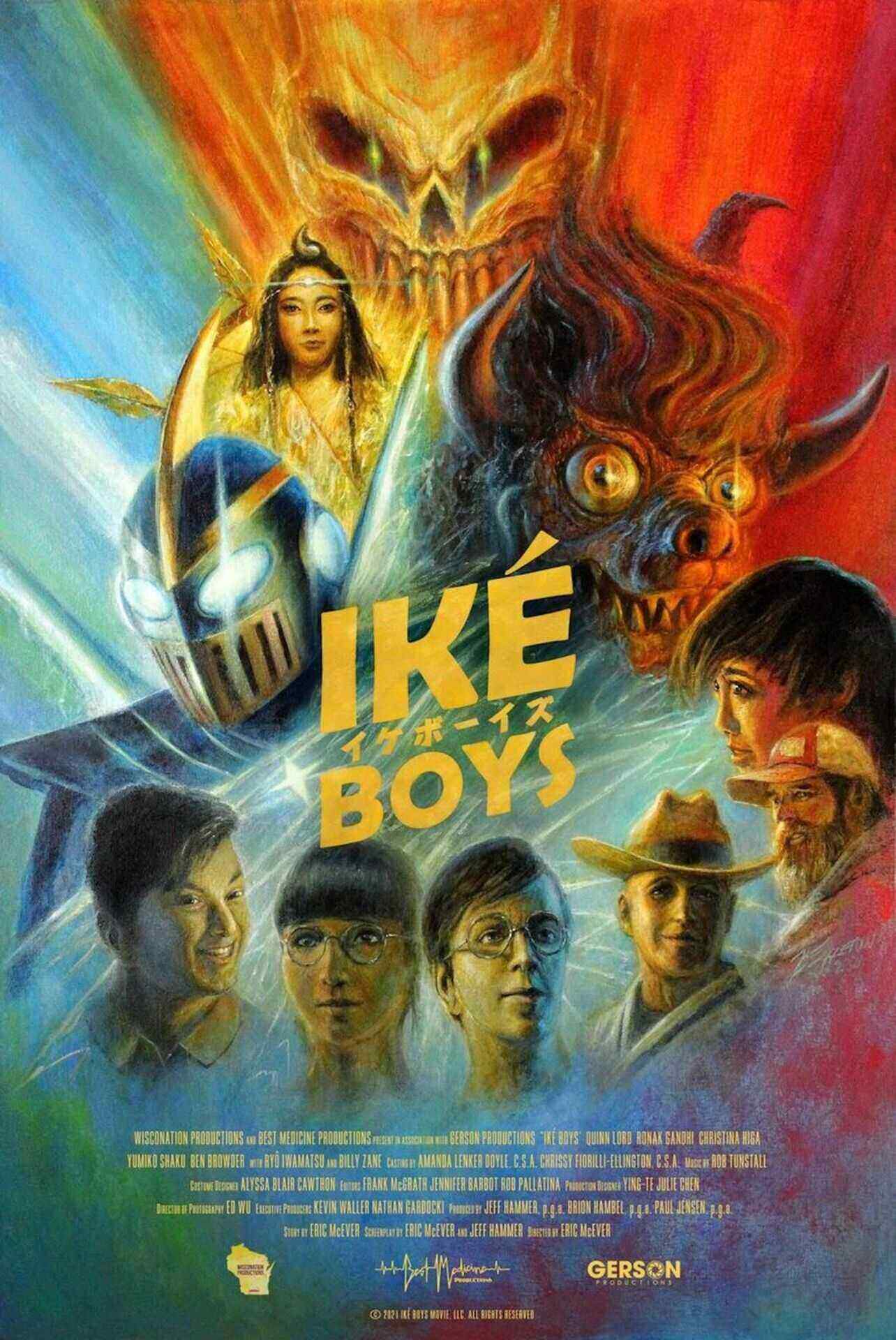 Theatrical poster for Iké Boys. Artwork by Sean Bricknell.