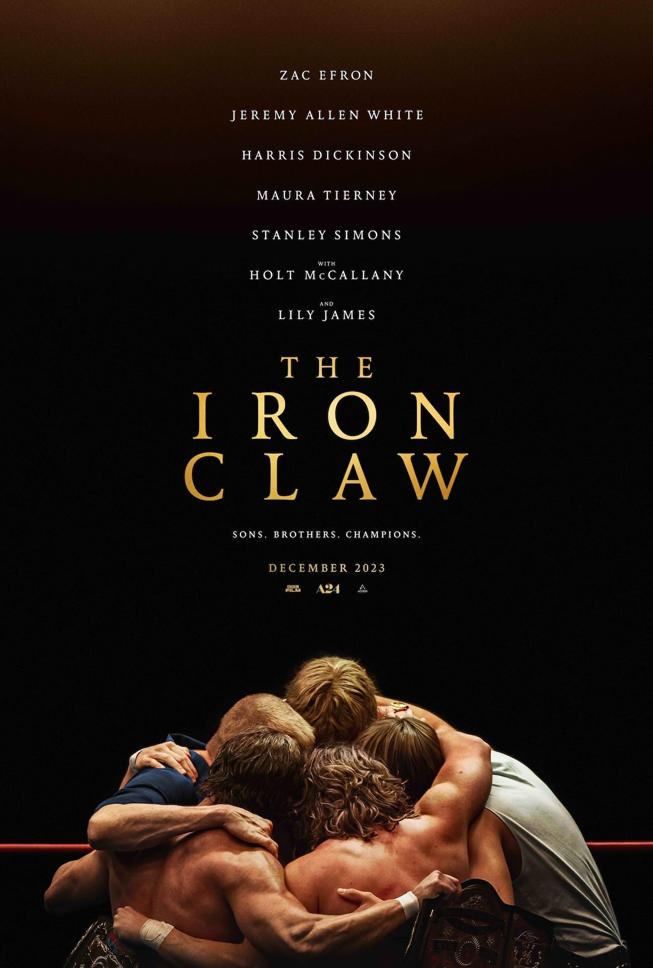 Theatrical poster for The Iron Claw. Images courtesy of A24.