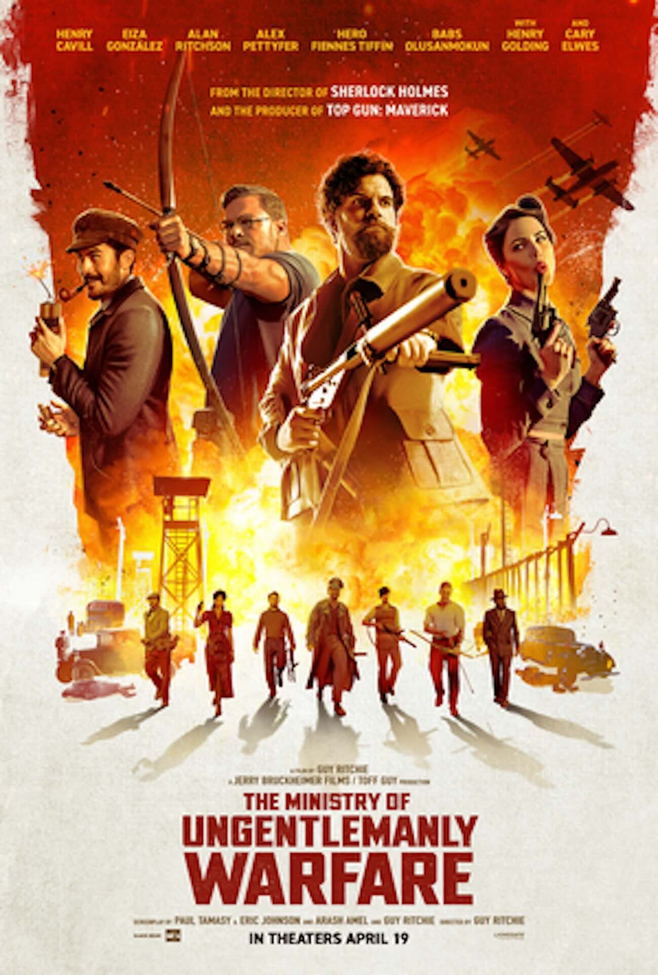 Theatrical poster for The Ministry of Ungentlemanly of Warfare. Imagine courtesy of Lionsgate.